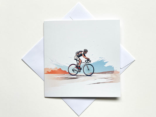 Cyclist Art style Greetings Card
