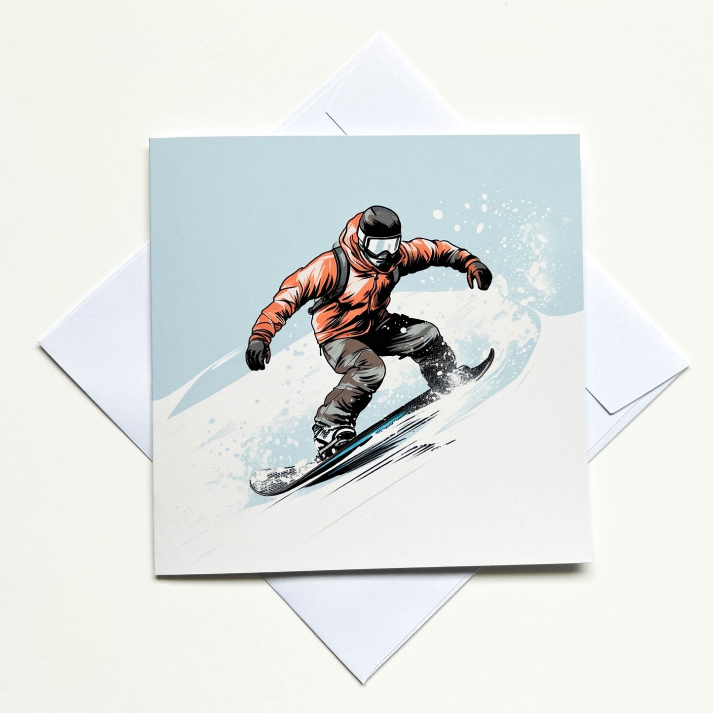 Snowboarding Art style Greetings Card
