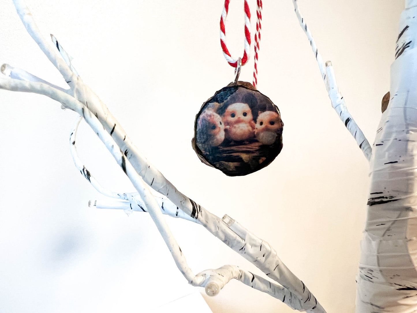 Woodland Chicks - Wooden Christmas hanging tree ornament Diffuser